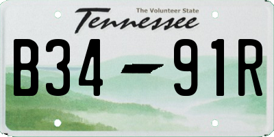 TN license plate B3491R