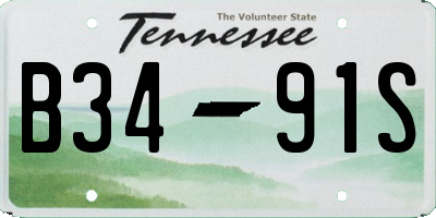 TN license plate B3491S