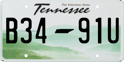 TN license plate B3491U