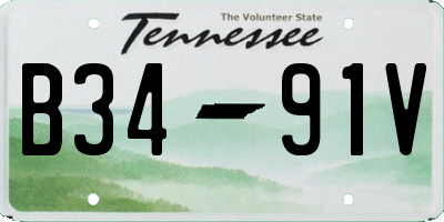 TN license plate B3491V