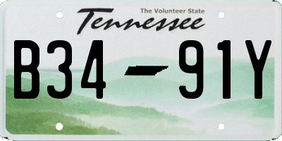 TN license plate B3491Y