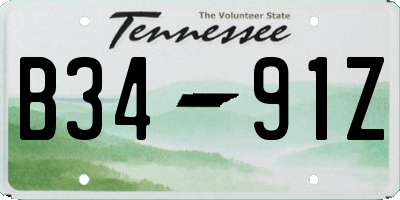 TN license plate B3491Z