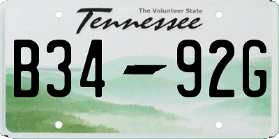 TN license plate B3492G