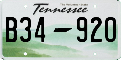 TN license plate B3492O