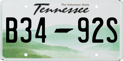 TN license plate B3492S