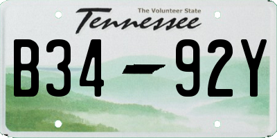 TN license plate B3492Y