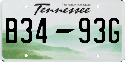 TN license plate B3493G