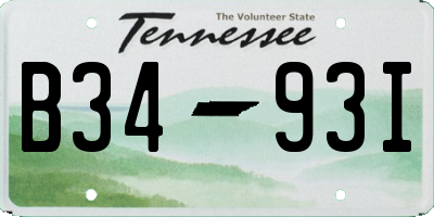 TN license plate B3493I