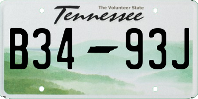 TN license plate B3493J