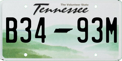 TN license plate B3493M