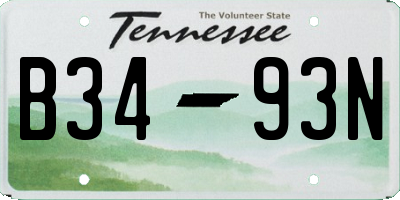 TN license plate B3493N