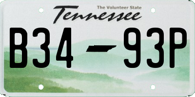 TN license plate B3493P