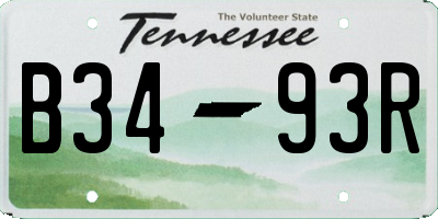TN license plate B3493R