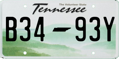 TN license plate B3493Y
