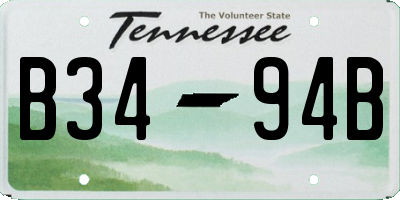 TN license plate B3494B