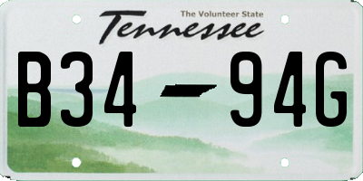 TN license plate B3494G