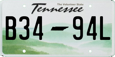 TN license plate B3494L