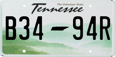 TN license plate B3494R