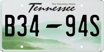TN license plate B3494S