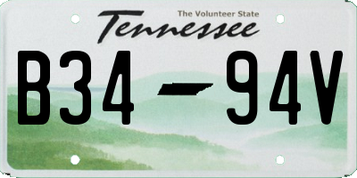 TN license plate B3494V