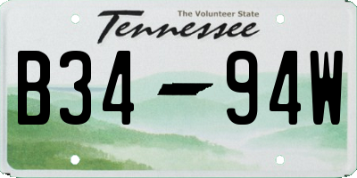 TN license plate B3494W