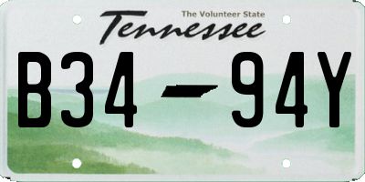 TN license plate B3494Y