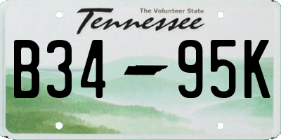 TN license plate B3495K