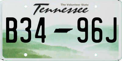 TN license plate B3496J