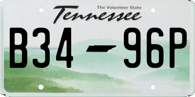 TN license plate B3496P