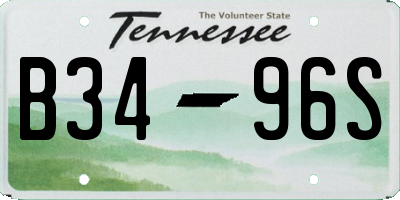 TN license plate B3496S