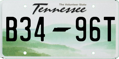 TN license plate B3496T