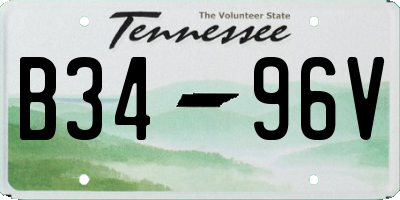 TN license plate B3496V