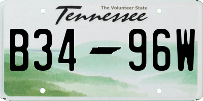 TN license plate B3496W