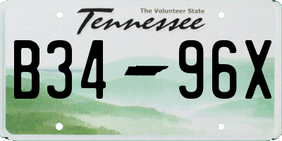 TN license plate B3496X