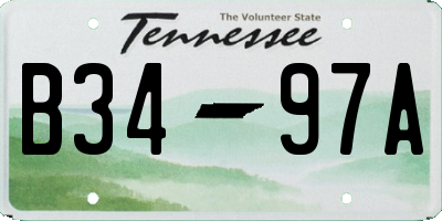 TN license plate B3497A