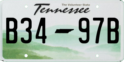 TN license plate B3497B
