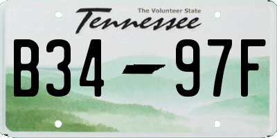 TN license plate B3497F