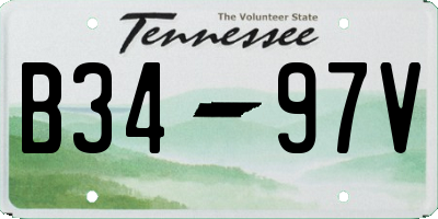 TN license plate B3497V