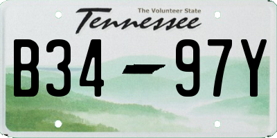 TN license plate B3497Y