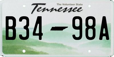 TN license plate B3498A