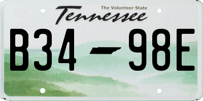 TN license plate B3498E