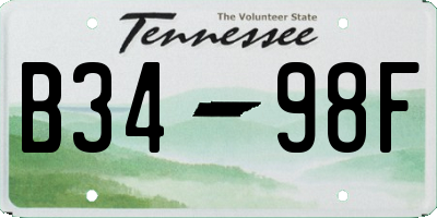 TN license plate B3498F