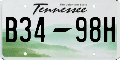 TN license plate B3498H