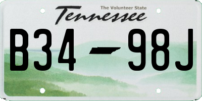TN license plate B3498J