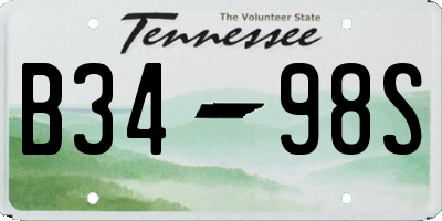 TN license plate B3498S