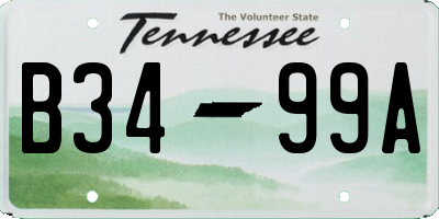 TN license plate B3499A