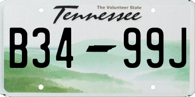 TN license plate B3499J