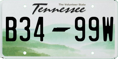 TN license plate B3499W