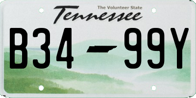 TN license plate B3499Y