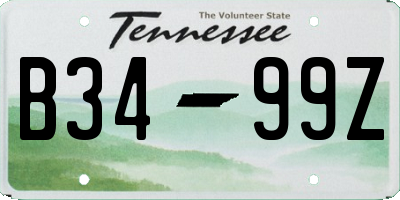 TN license plate B3499Z